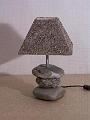 lampe galet avec abat jour sable 3