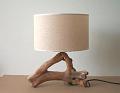 lampe en bois flotte avec branches soudees