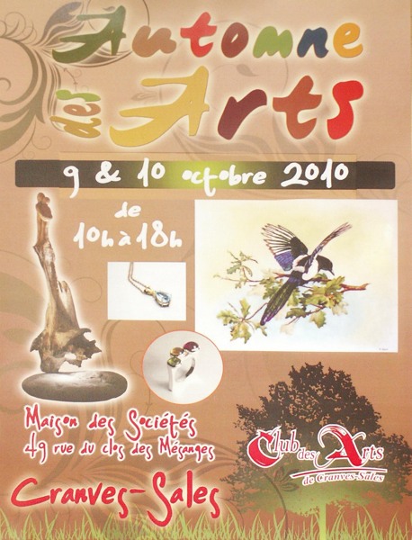 Affiche de l'exposition  la Maison des Socits de Cranves Sales le 9 et 10 octobre 2010