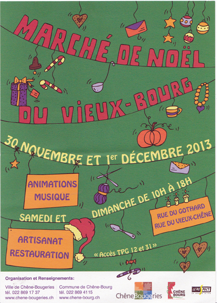 Arve Cration expose au march de Nol les 30 novembre et 1er dcembre 2013  Chne-Bougeries en Suisse