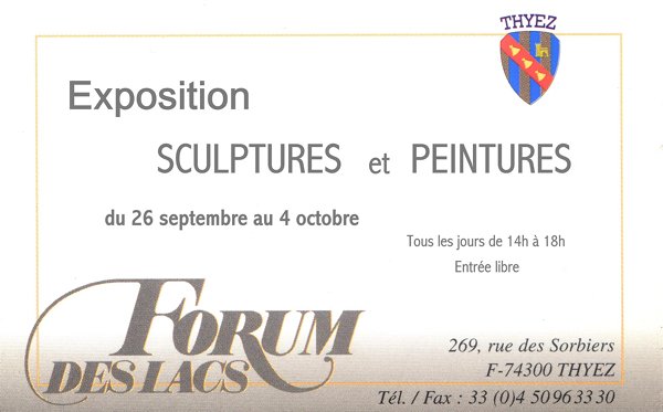 Thyez, sculptures et peintures au Forum des Lacs