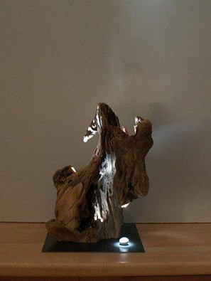 Alioth Luminaire sculpture bois flotté et leds