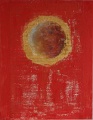 Chant planètaire Mars - Tableau de Nadine Perraudat réalisé en peinture acrylique et techniques mixtes - 40cm x 50cm 