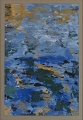 Reflets marins - Tableau de Nadine Perraudat réalisé en peinture acrylique et techniques mixtes - 24cm x 40cm