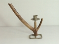 Bougeoir branche - Métal et bois flotté - Hauteur 21cm - Ref. BG10240