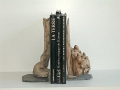 Serre-livres en bois flotté sur support en ardoise - Hauteur 30cm - Ref. AR301