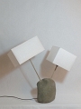 8 - Lampe 1 galet avec 2 abat-jour carrés modèles uniques