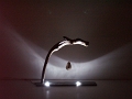 12 - Adhafera - Sculpture lumineuse Led en bois flotté sur ardoise - Dim.42x8xHaut.35cm